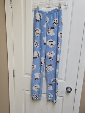 Weekend Edition Kids Blue Fleece Pajama Pants with Cloud and Puppy Print Small